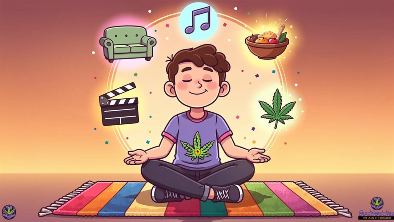 Cartoon student peacefully relaxing after finishing exams