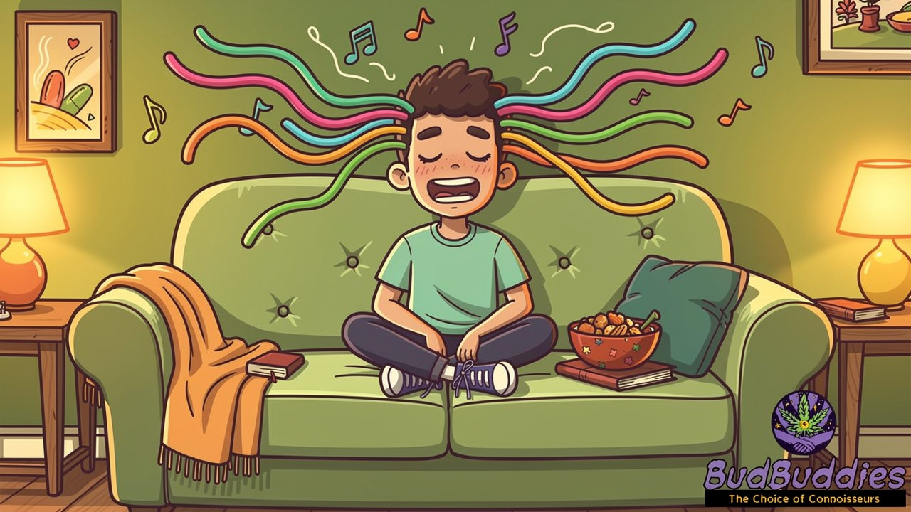 Cartoon student unwinding and releasing stress after exams