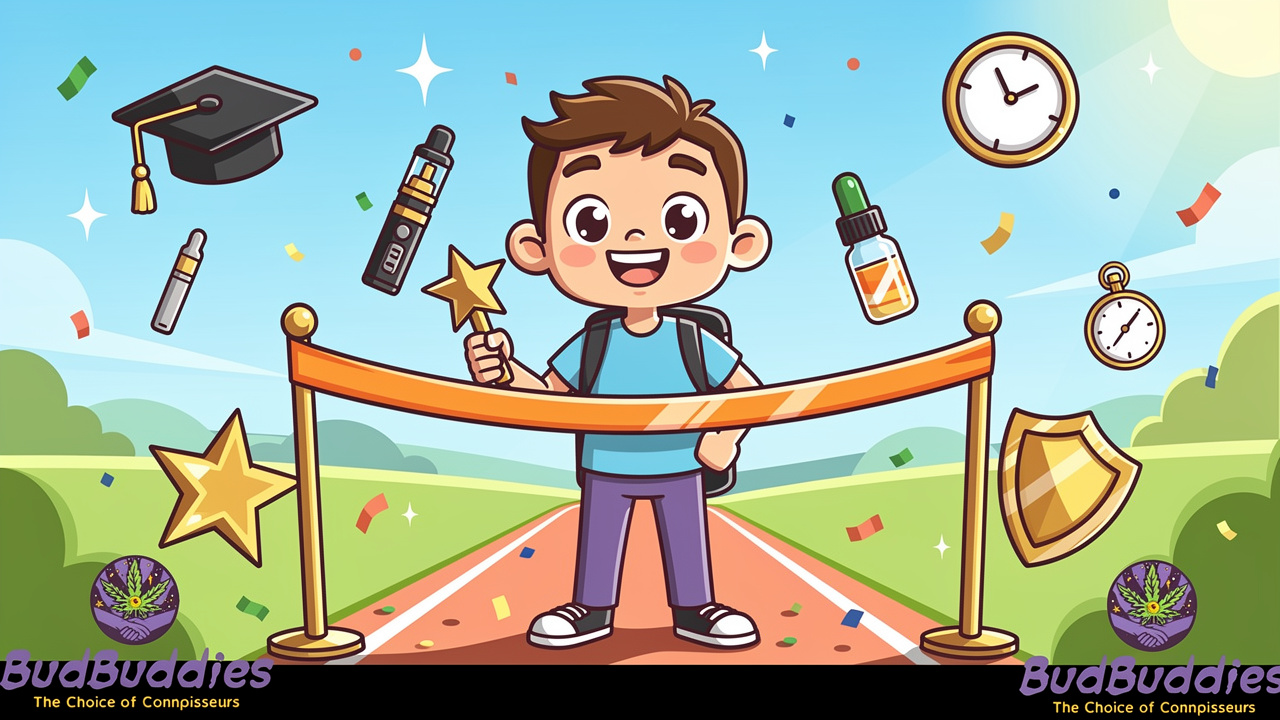 Cartoon student reaching the end of their THC access journey