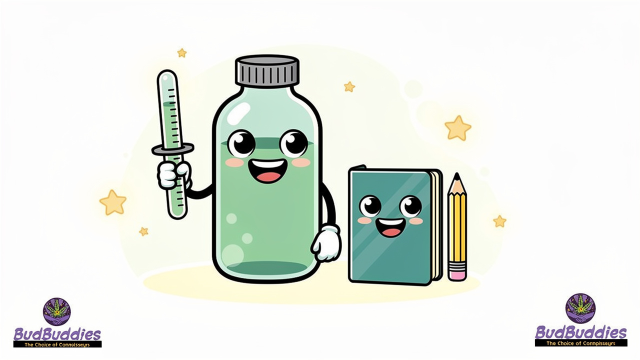 Cartoon characters showing safe low-dose cannabis tracking
