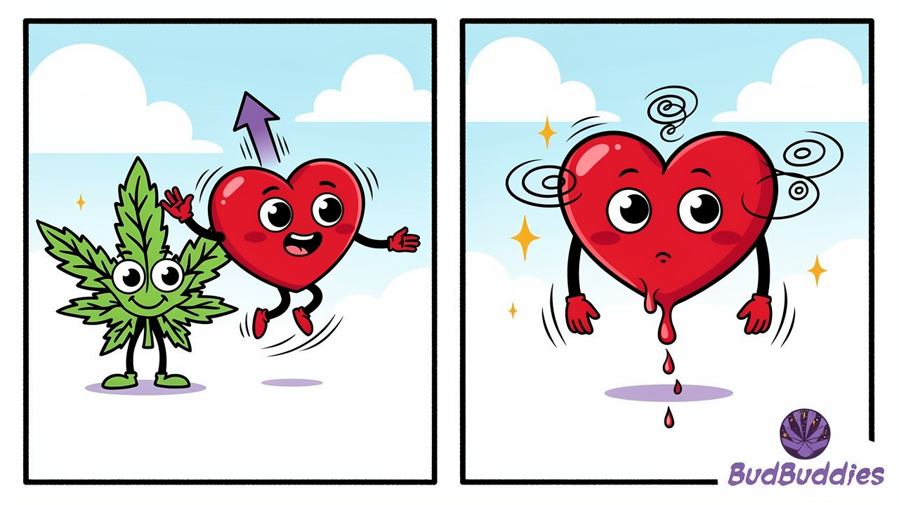 Cartoon heart character showing sudden blood pressure spike