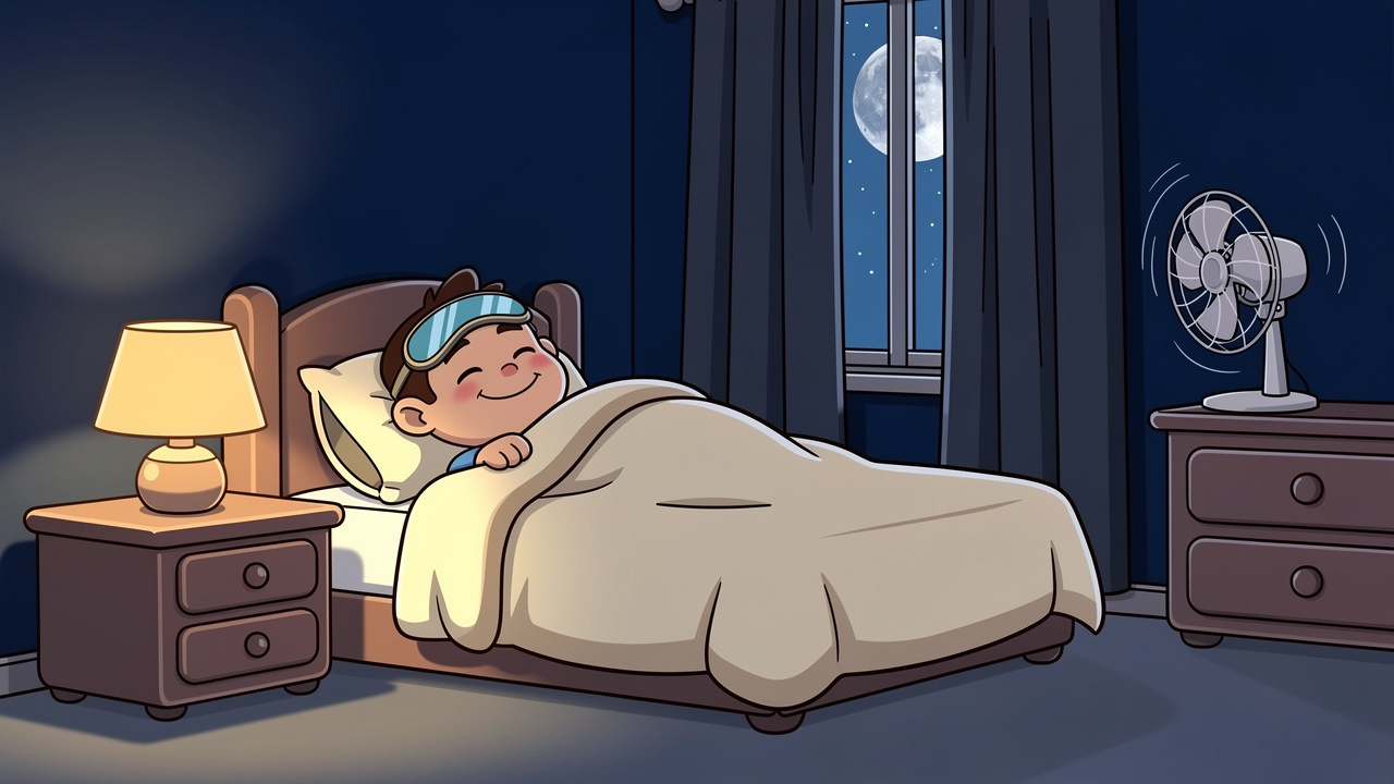 Cartoon bedroom set up perfectly for restful sleep