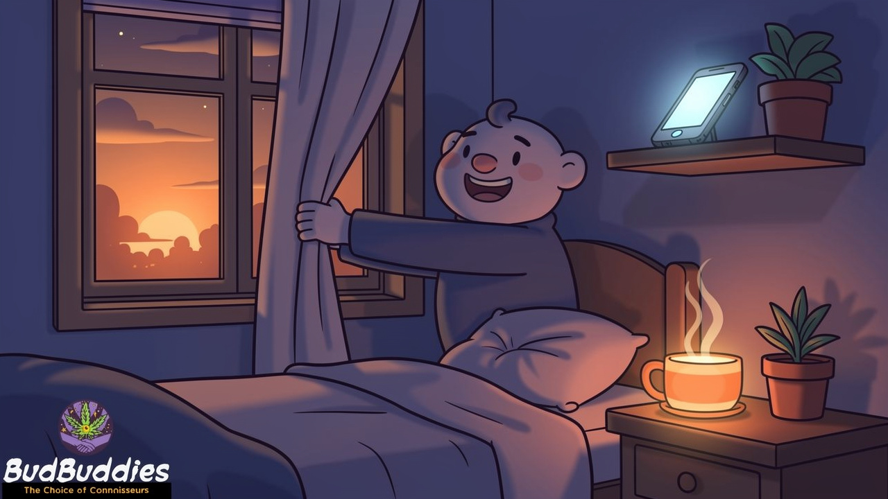 Cartoon bedtime wind-down routine for better sleep