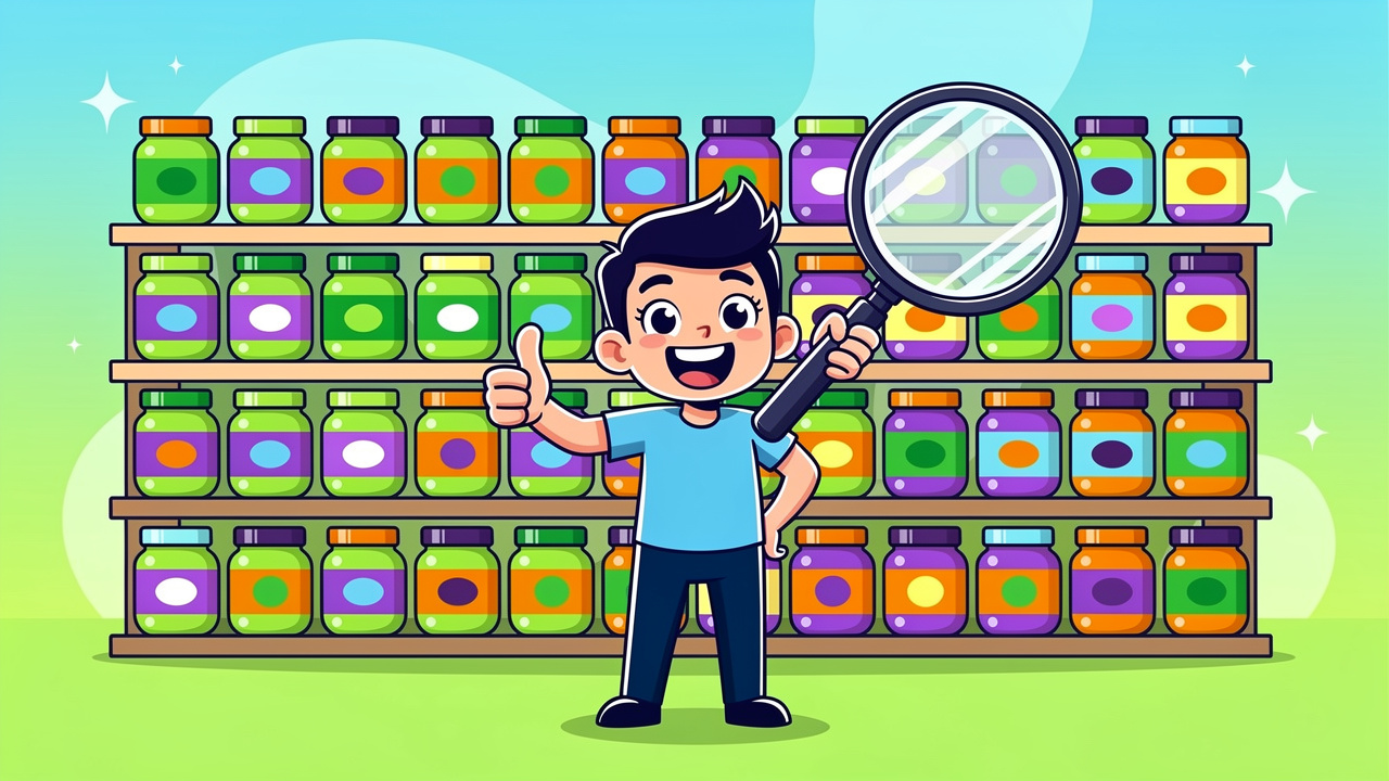 Cartoon character making smart and informed cannabis product choices