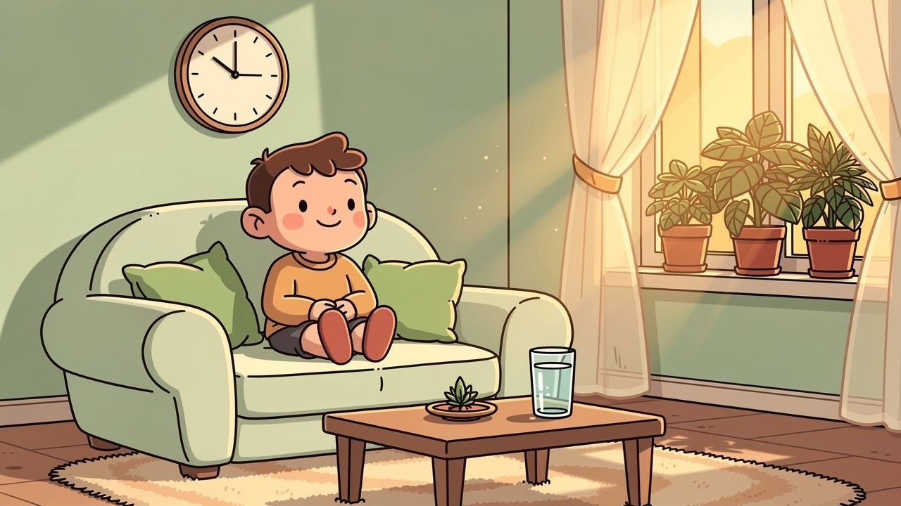 Cartoon character practising start low go slow cannabis approach
