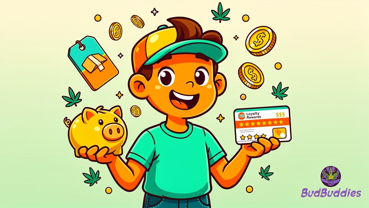 Cartoon student saving money on medical cannabis products UK