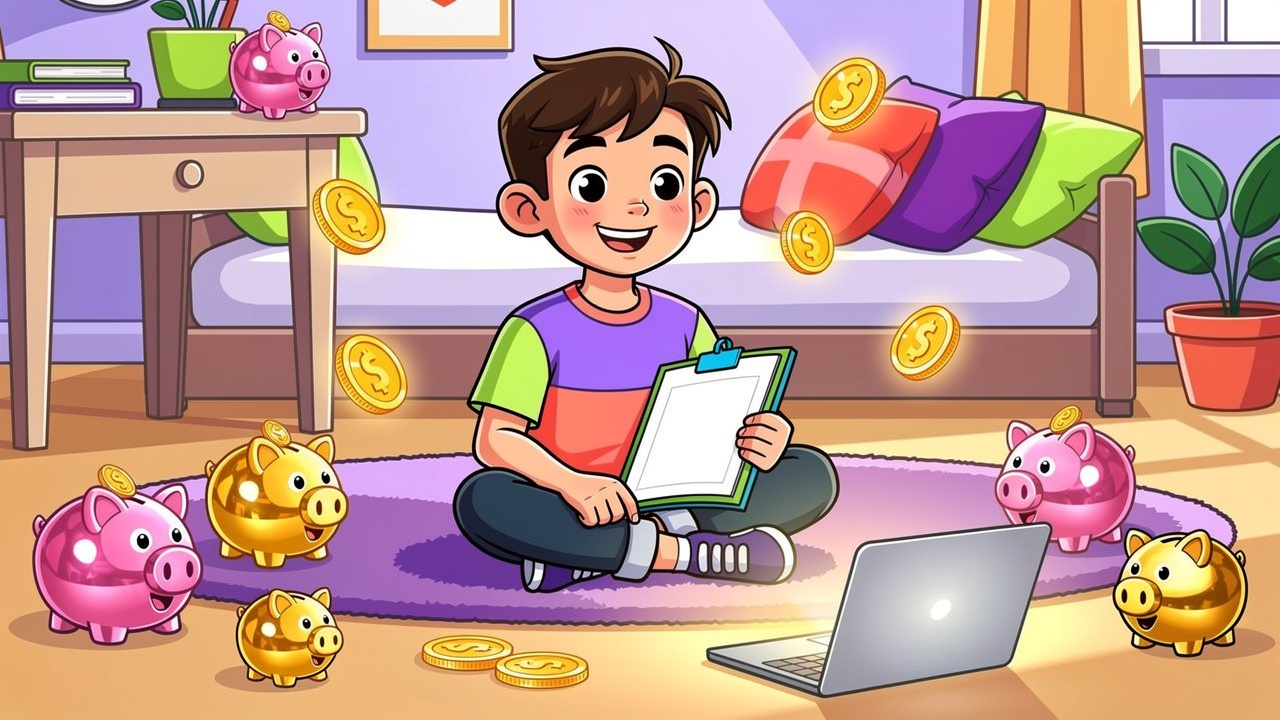 Cartoon student managing their cannabis spending on a budget