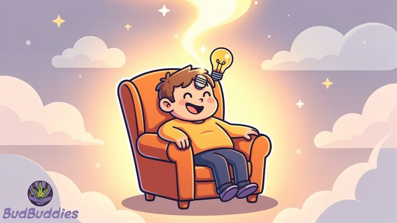 Cartoon showing calming head-to-body effects progression
