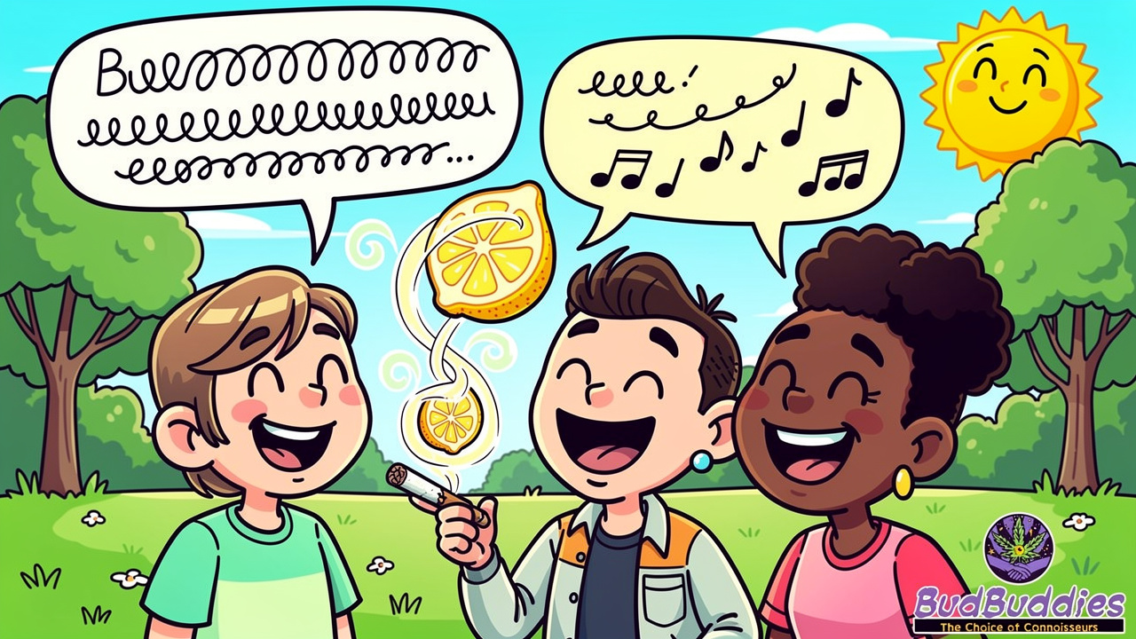 Cartoon friends enjoying an energising social daytime high