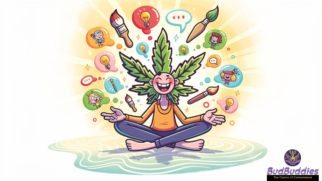 Cartoon character feeling energised and creative