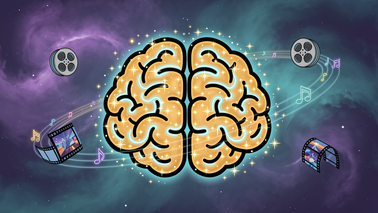 Animated brain glowing with cannabis receptor activity