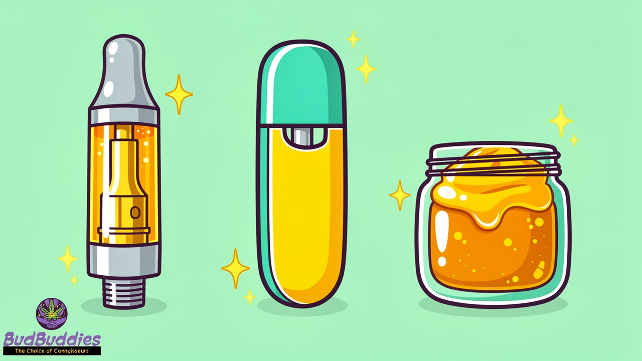 THC oil formats including vape cartridge, disposable pen and concentrate