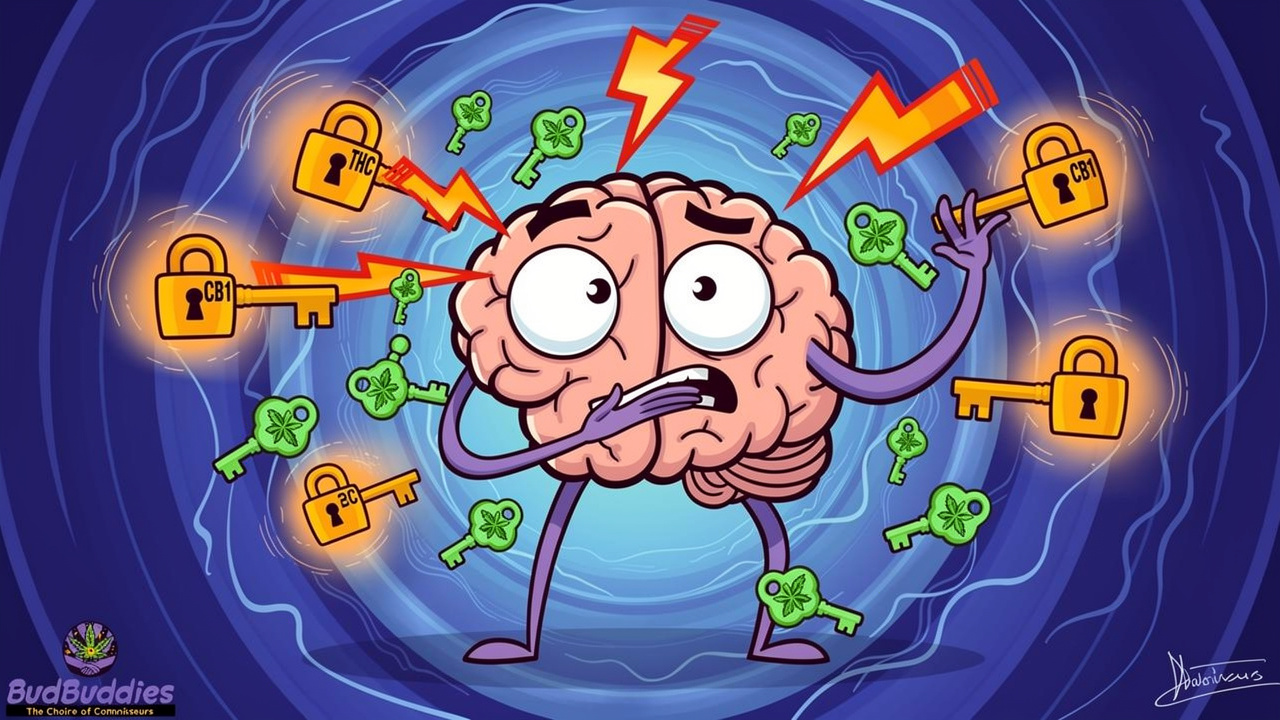 Cartoon brain showing overstimulation from too much THC