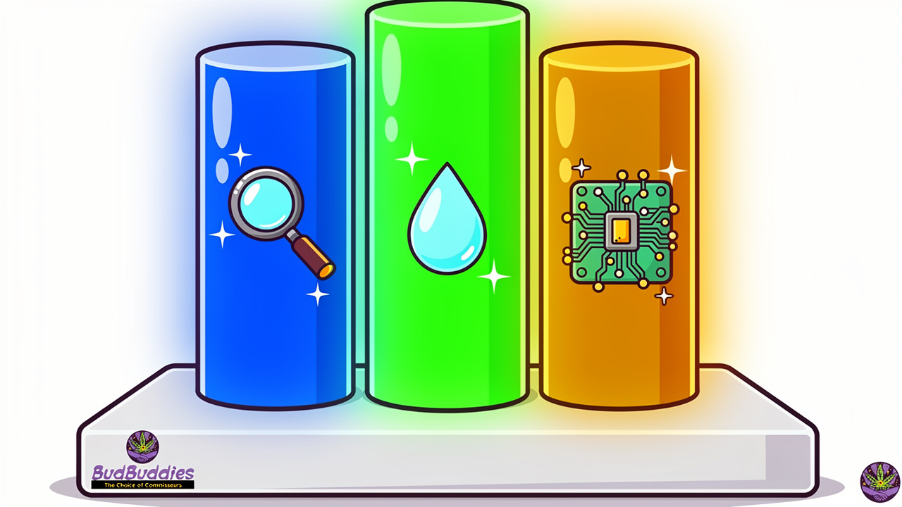 Three pillars representing safe THC vape quality checks