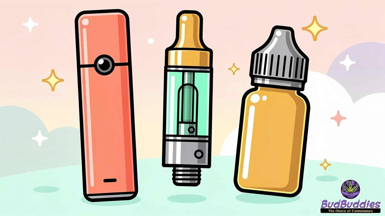 Three types of THC vape products available in the UK