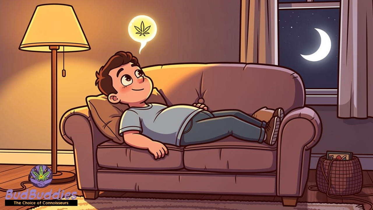 Cartoon character relaxing from Toad Venom effects