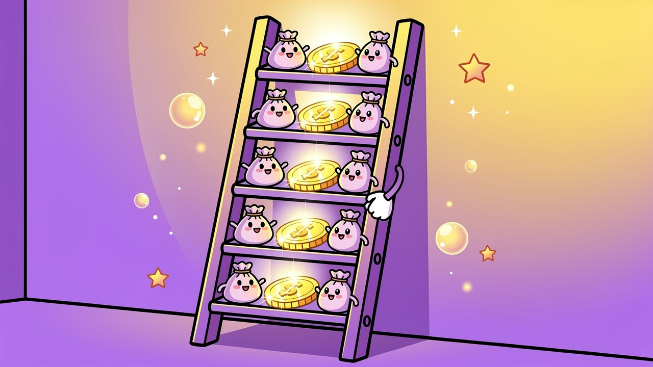 Cartoon ladder showing UK cannabis pricing tiers visually