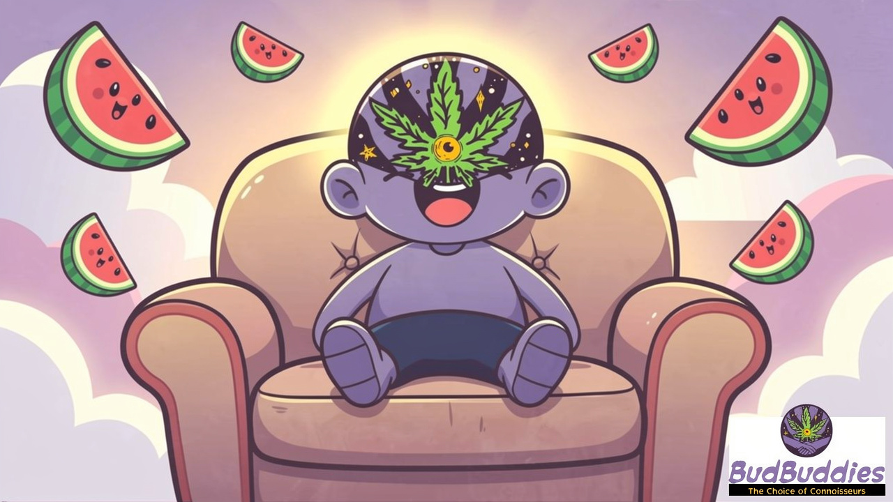 Cartoon character enjoying relaxed Watermelon Z effects