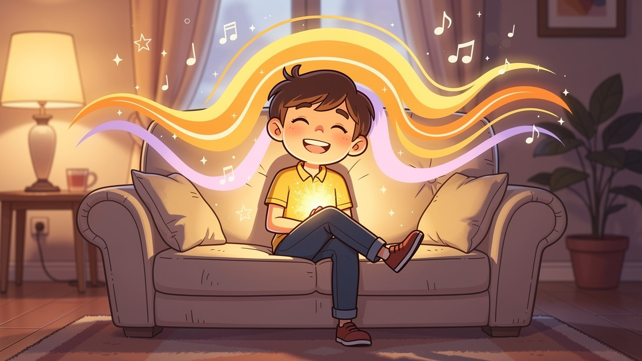 Cartoon character experiencing euphoria and relaxation from Zoap