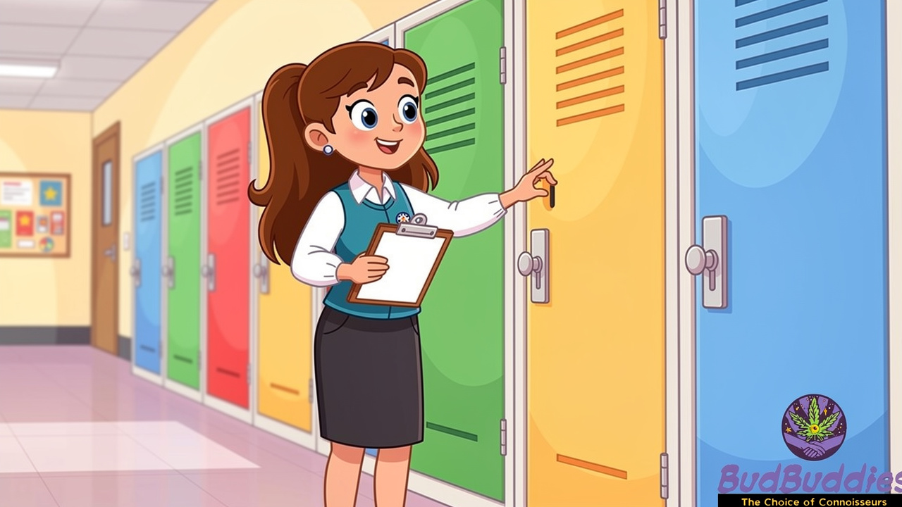 Cartoon accommodation staff member knocking on a student door
