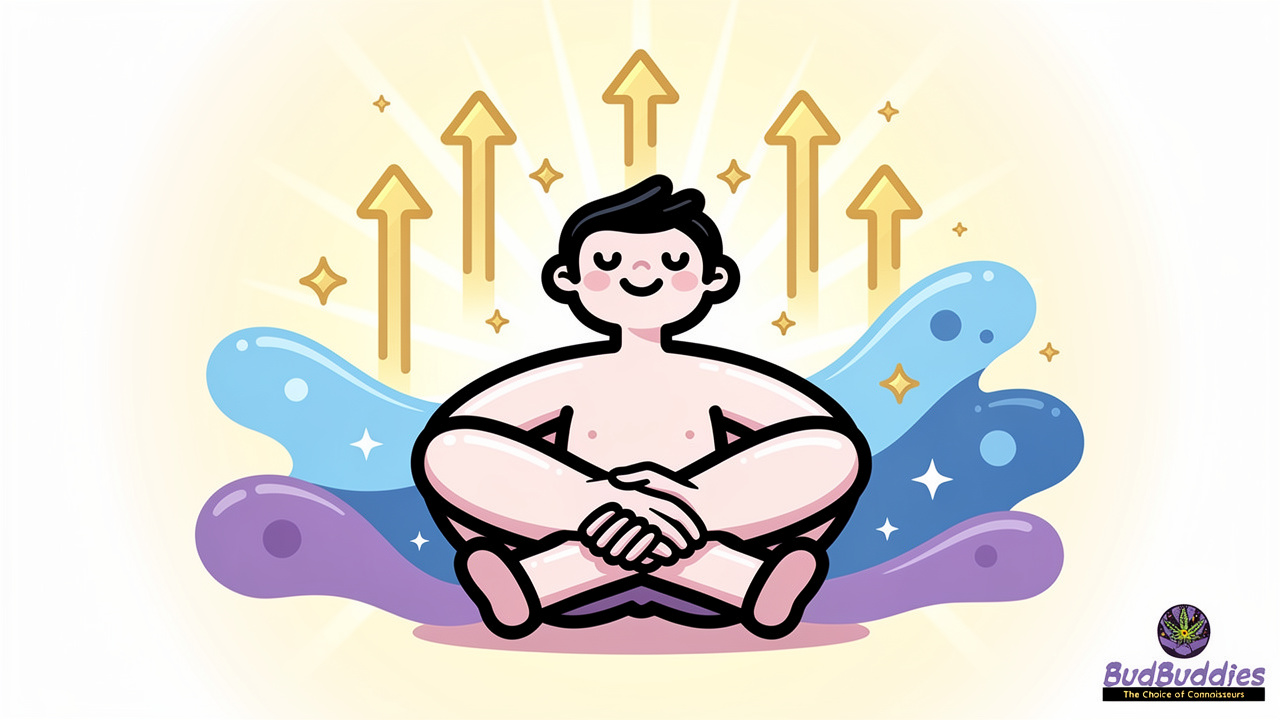 Animated figure experiencing gentle relaxation and mental clarity effects