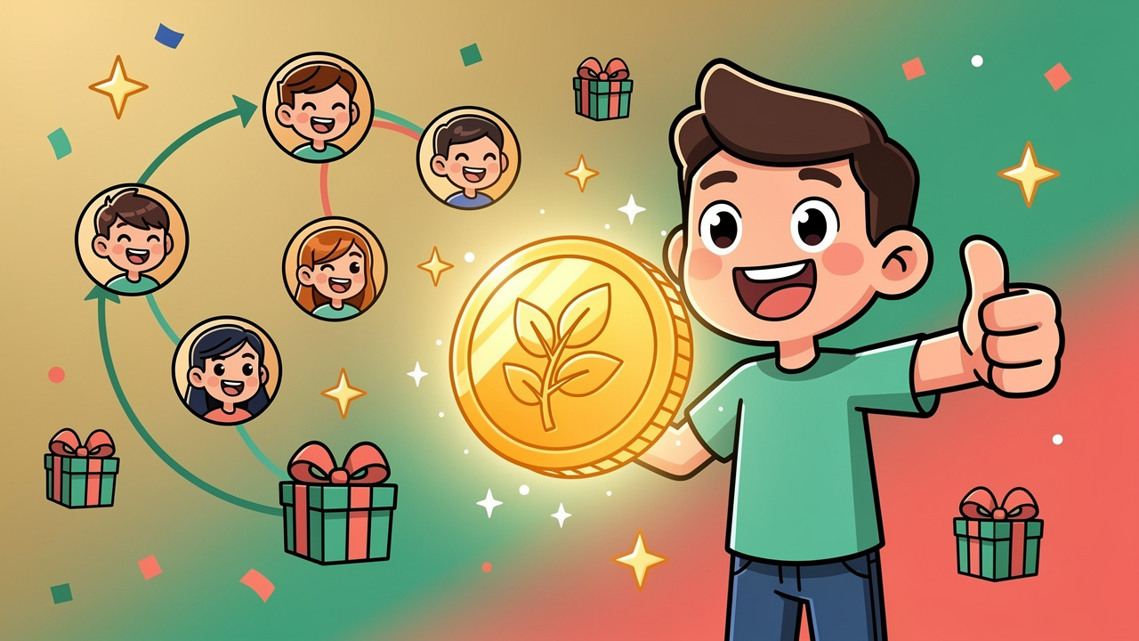 Cartoon customer celebrating cannabis loyalty rewards points