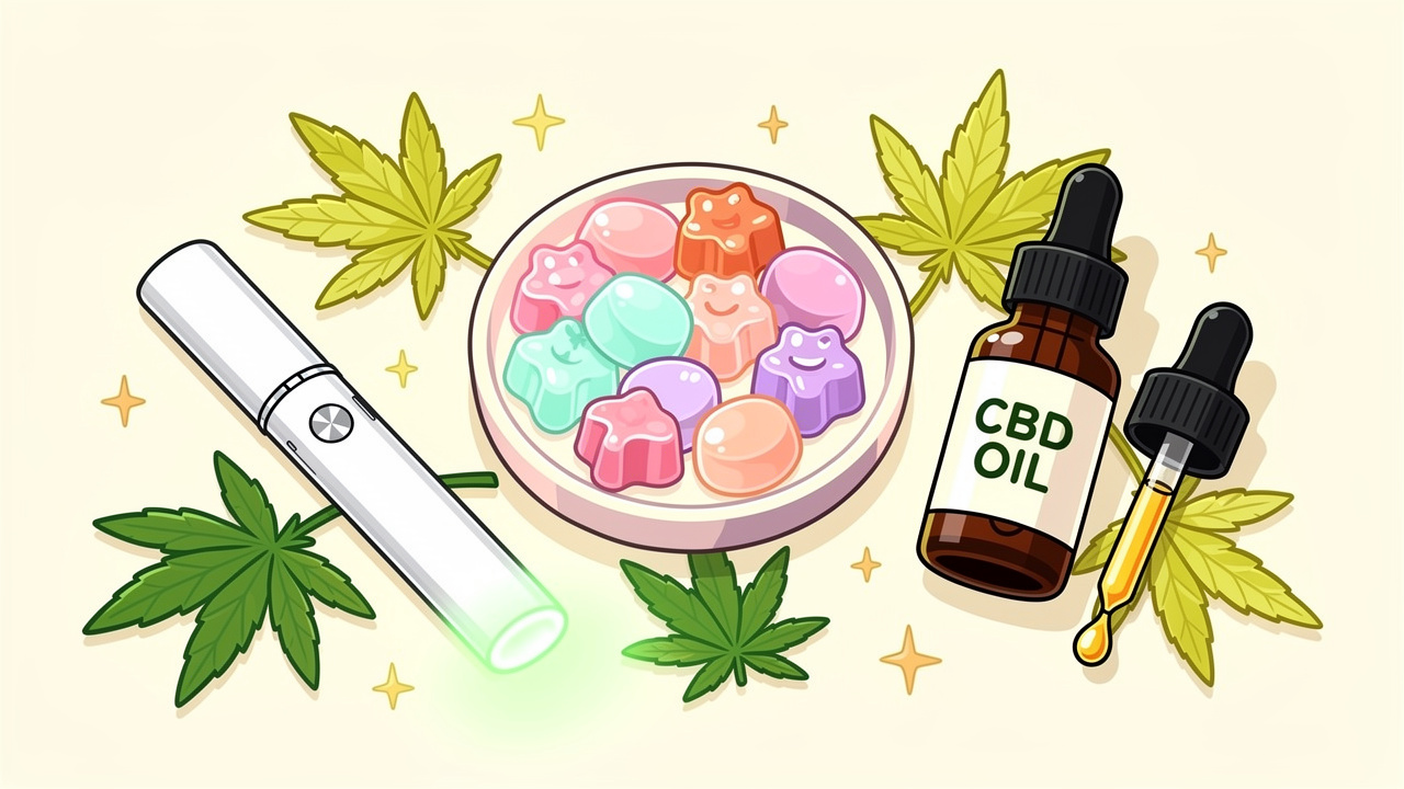 Cartoon edibles vapes and CBD oil cannabis products