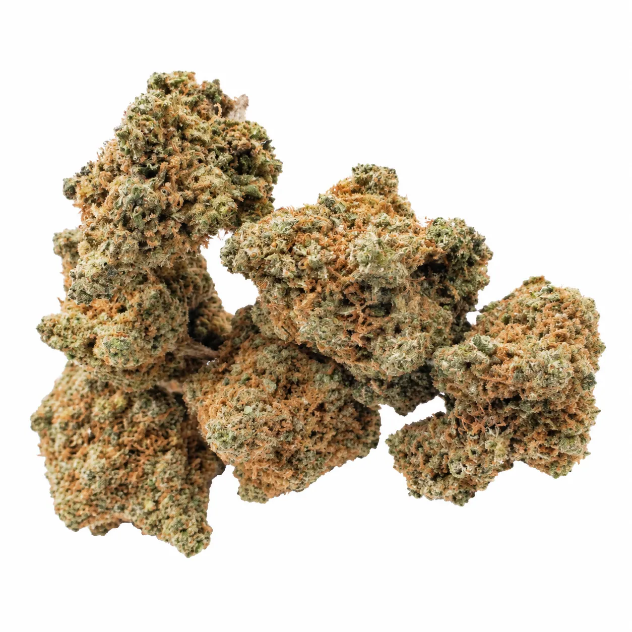 Honey Drip cannabis flower showing natural mix of larger and smaller whole buds
