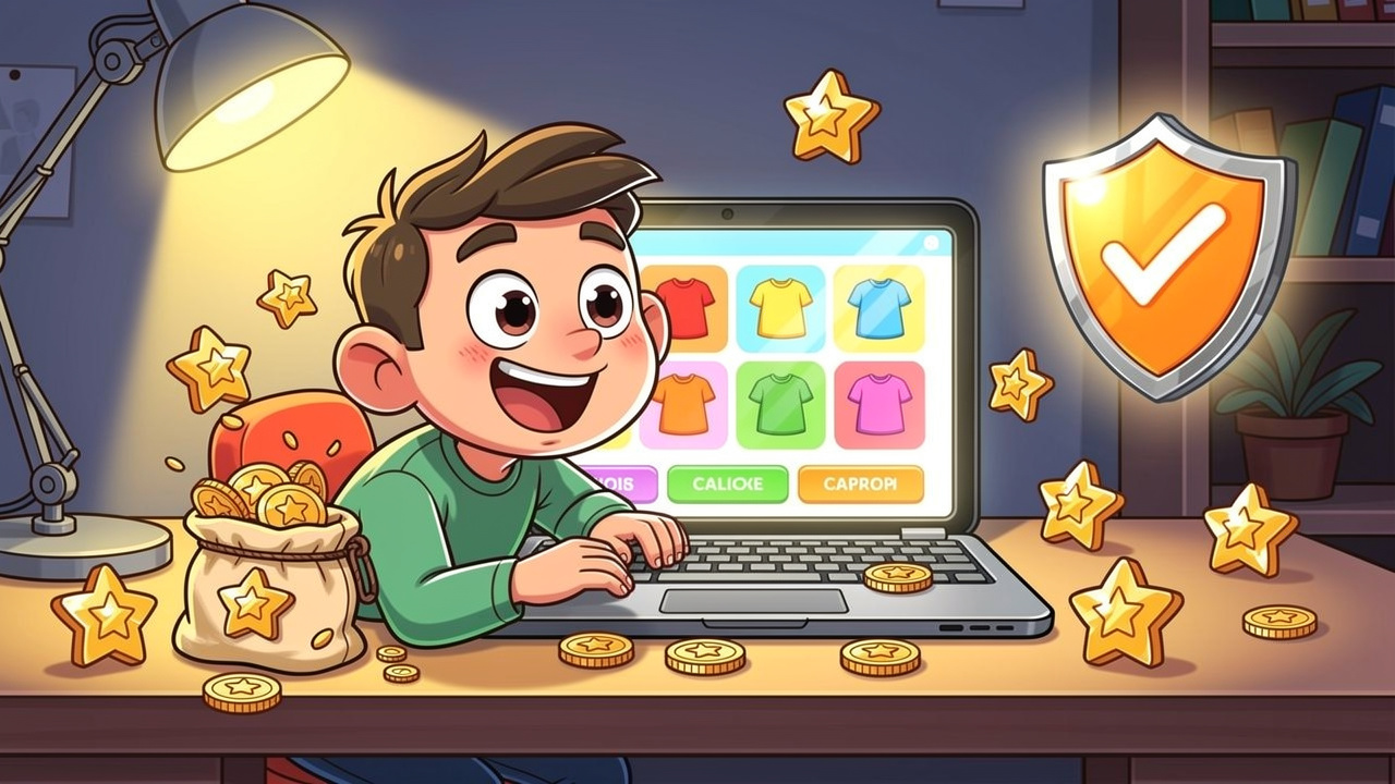 Cartoon customer enjoying BudBuddies loyalty rewards and quality guarantees online