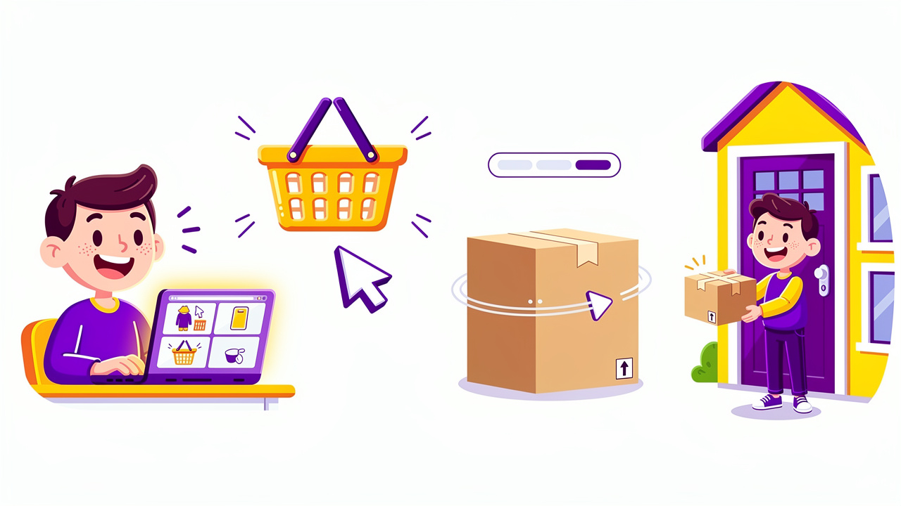 Cartoon character ordering cannabis delivery online easily