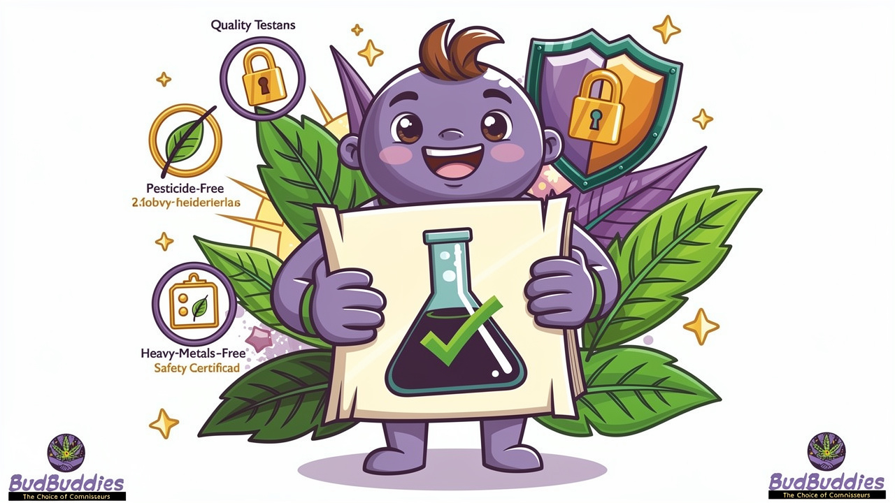 Cartoon representation of lab-tested quality and safe packaging