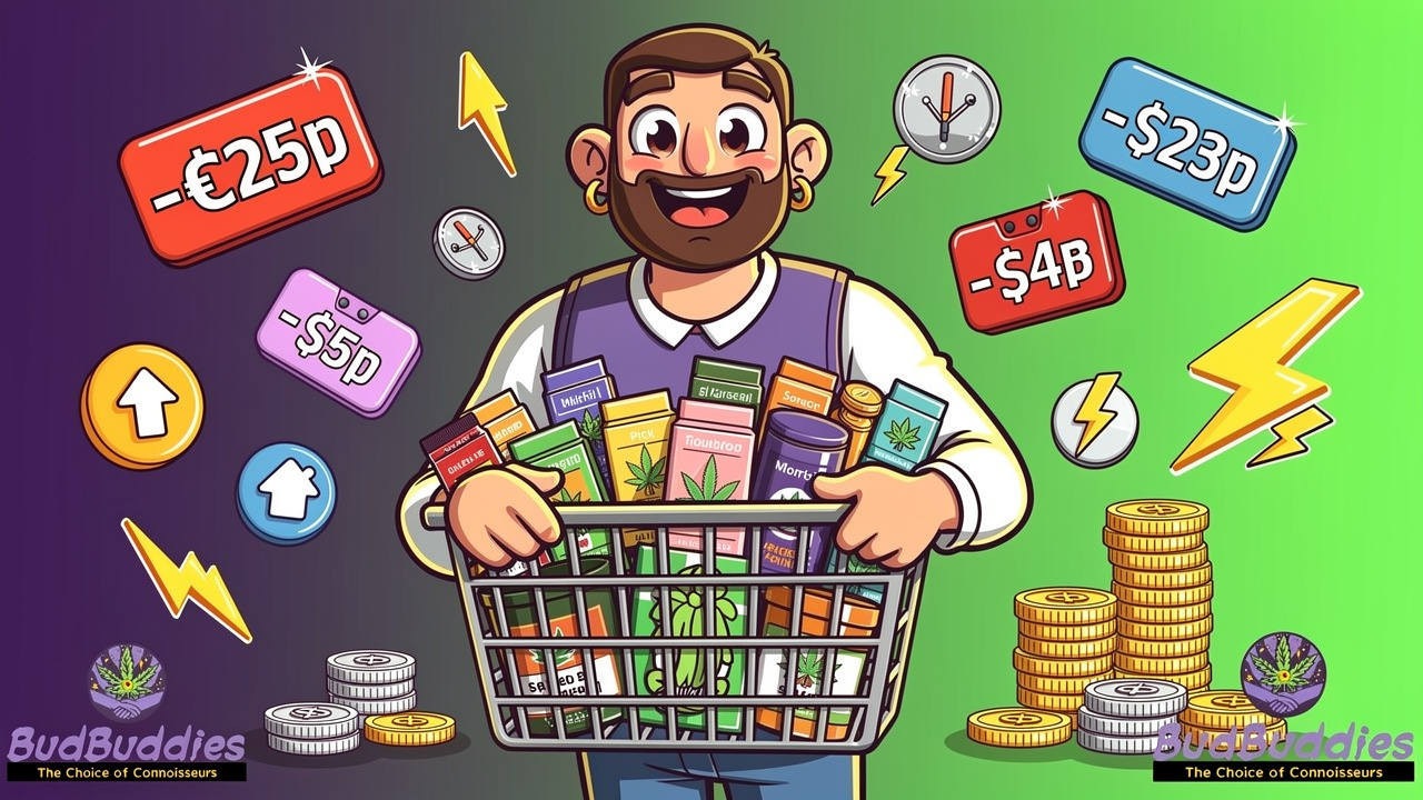 Cartoon character enjoying rewards, discounts, and loyalty points benefits