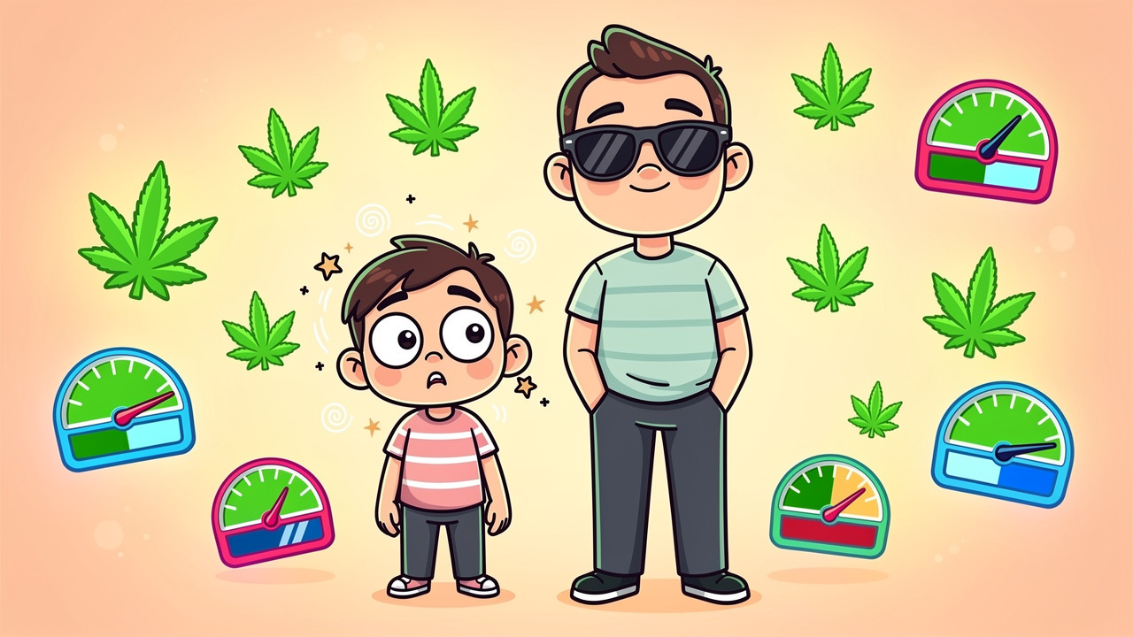 Two cartoon characters showing different cannabis tolerance levels