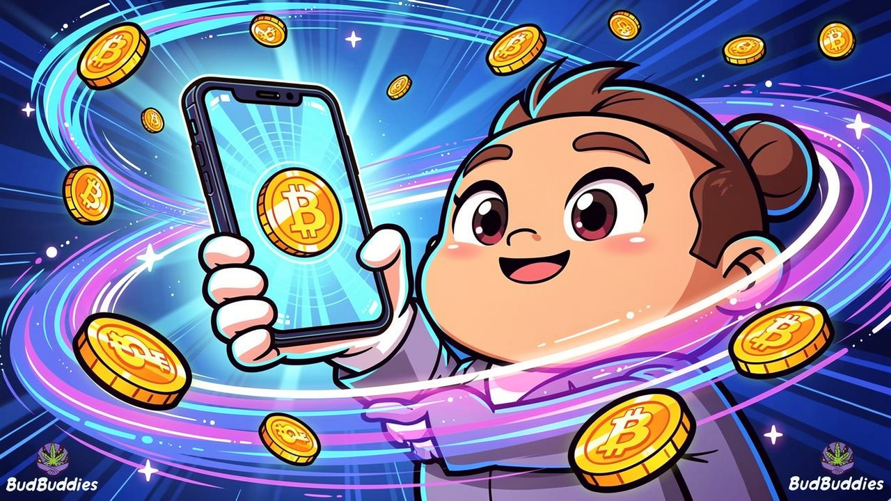 Animated character using cryptocurrency for payment discount savings
