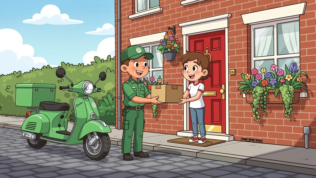 Cartoon discreet cannabis parcel delivered to Carrickfergus home