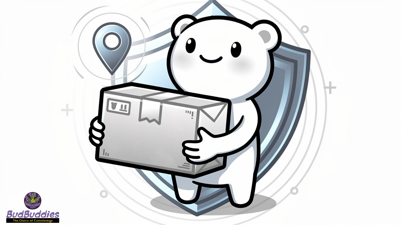 Cartoon character receiving unmarked, sealed private package