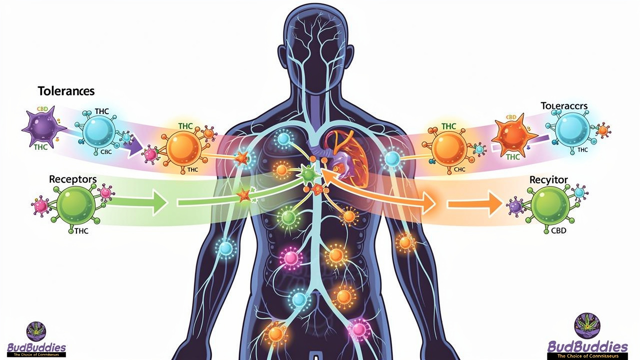 Illustration of how cannabis tolerance builds in the endocannabinoid system