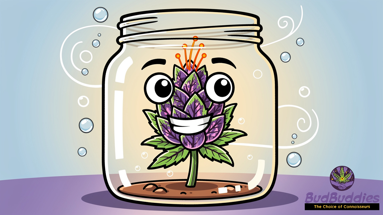 Cartoon illustration of proper Gelato storage in sealed glass jar