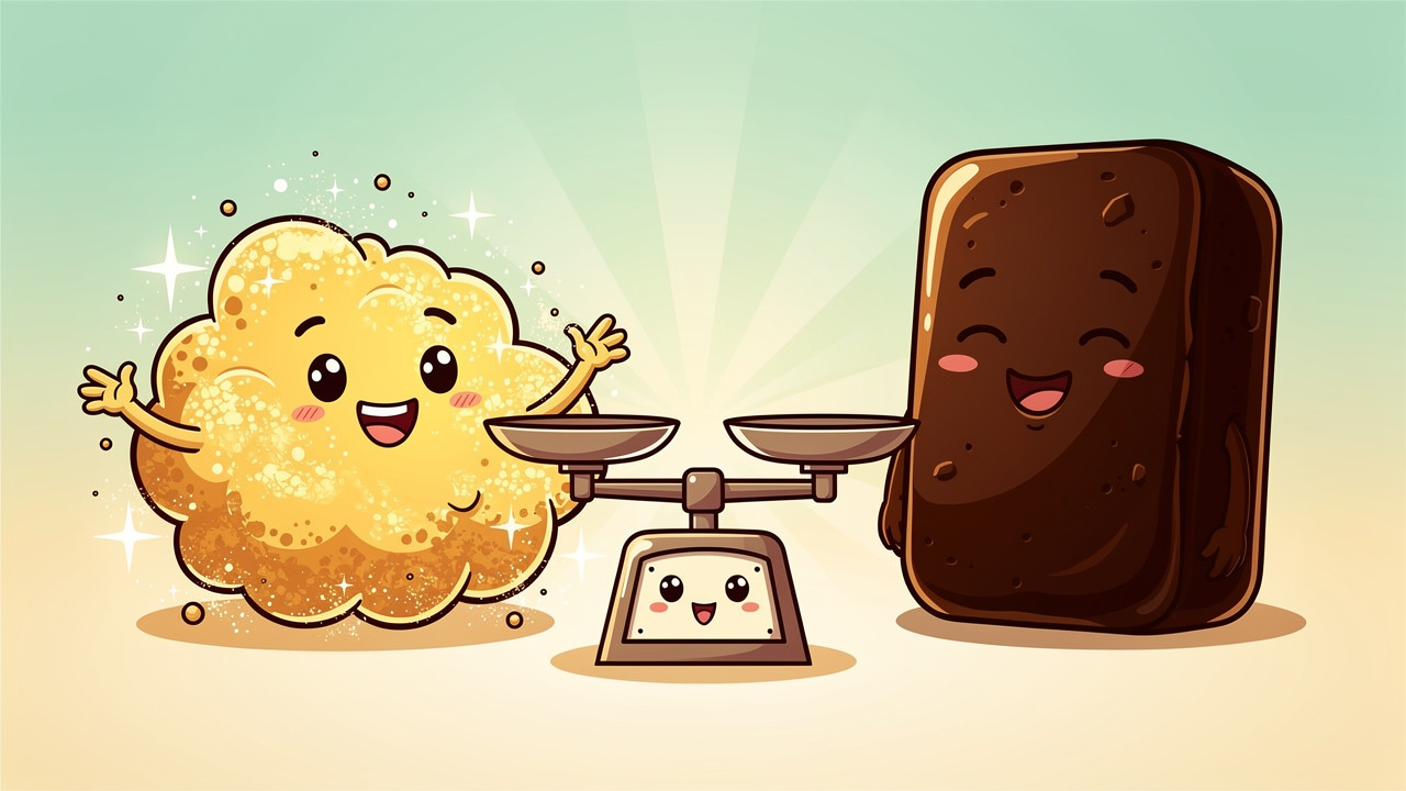 Cartoon comparison of loose kief powder versus pressed hash