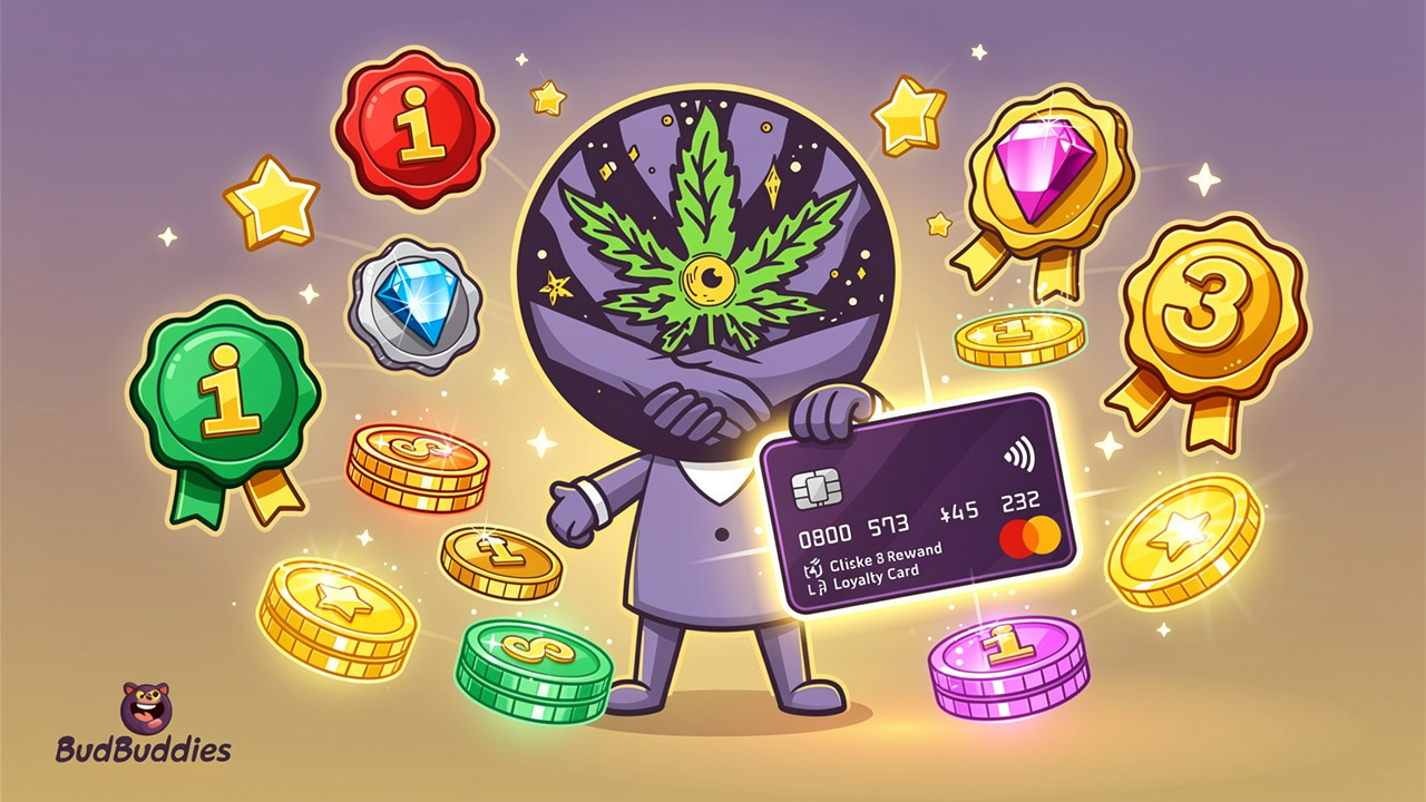 Cartoon character collecting loyalty rewards and bonus points