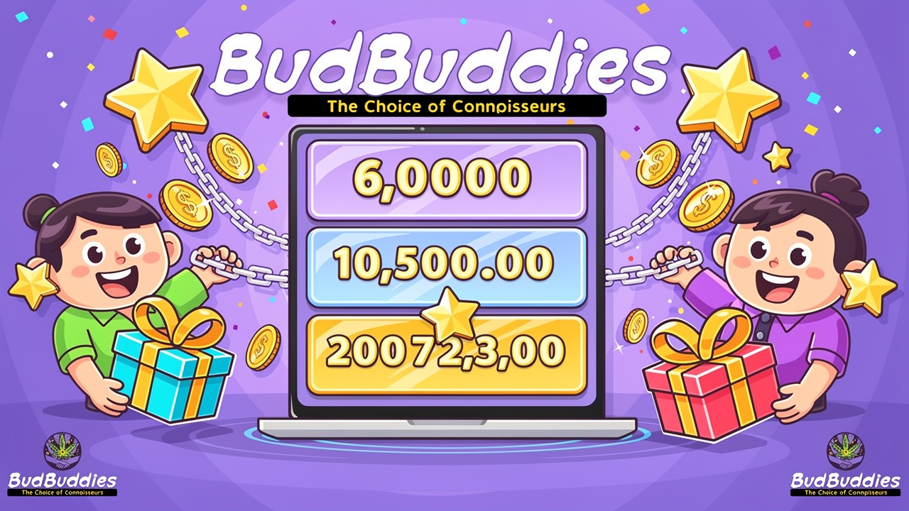 Cartoon illustration of loyalty scheme with characters earning rewards and points