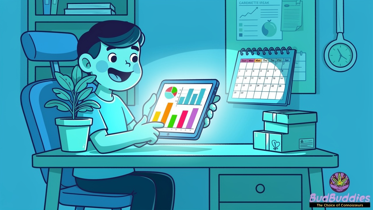 Cartoon of planning tools for a cannabis tolerance break