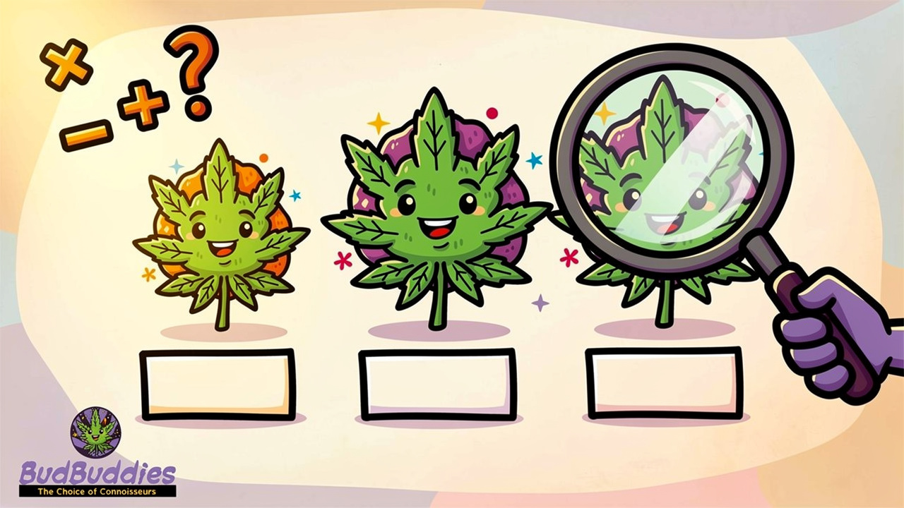 Cartoon buds compared by size and price per gram