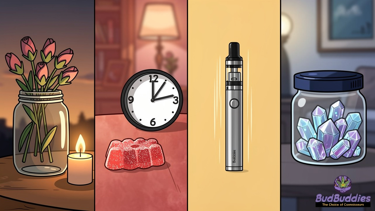 Four cannabis formats illustrated for different lifestyle routines