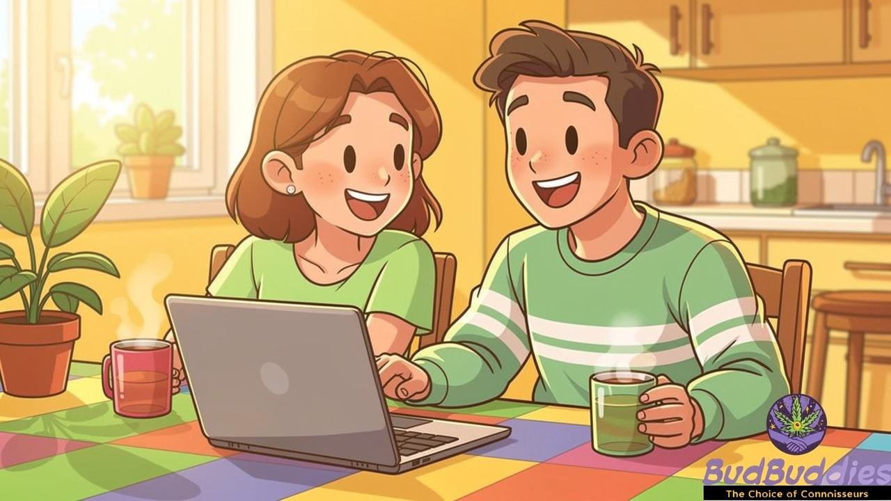 Two students planning a budget-friendly cannabis order together