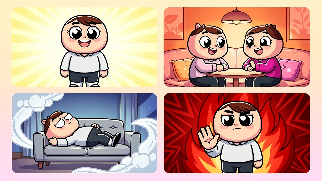 Cartoon guide matching vape temperature to desired session effects