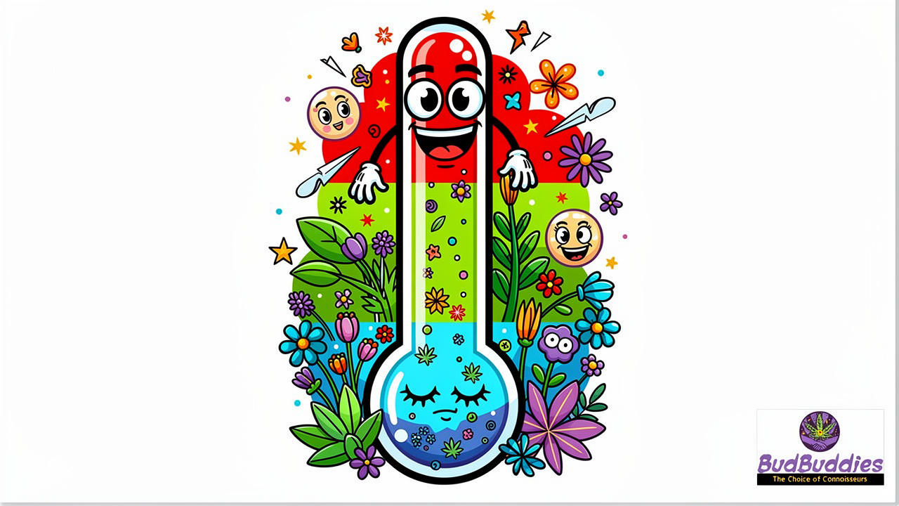 Cartoon thermometer showing low, medium, and high temperature effects