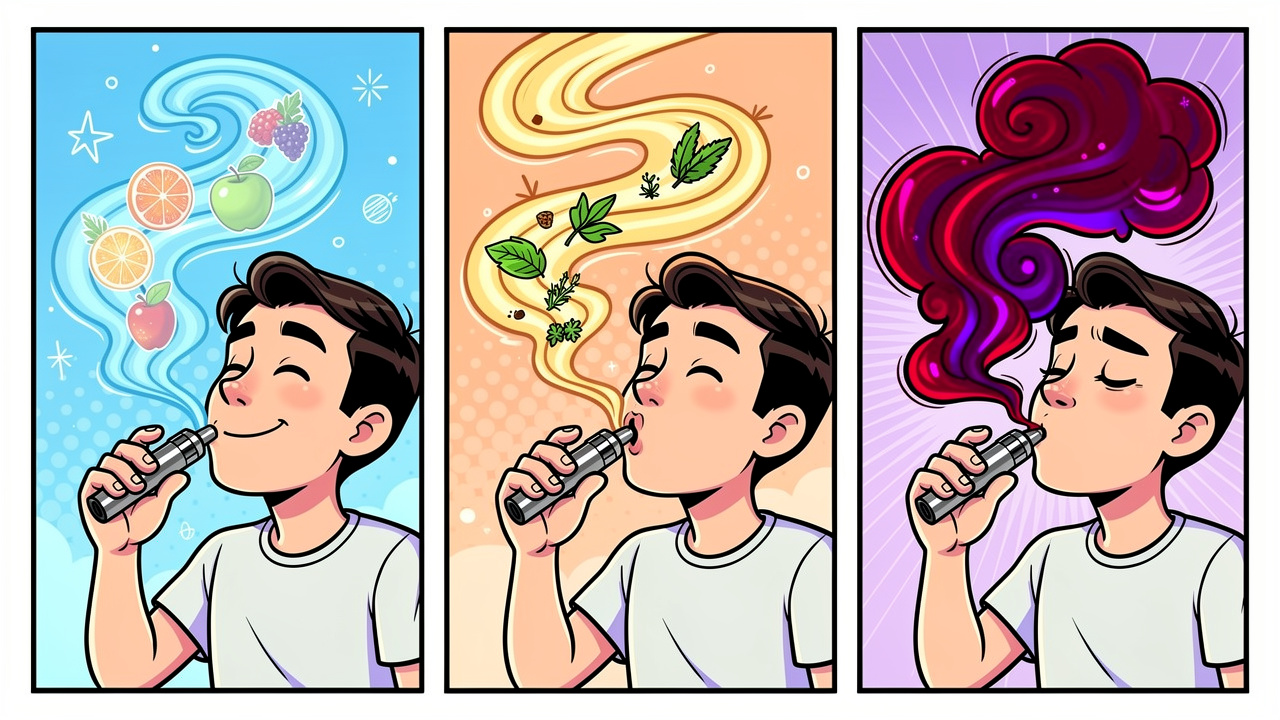 Cartoon guide to temperature stepping during a vape session