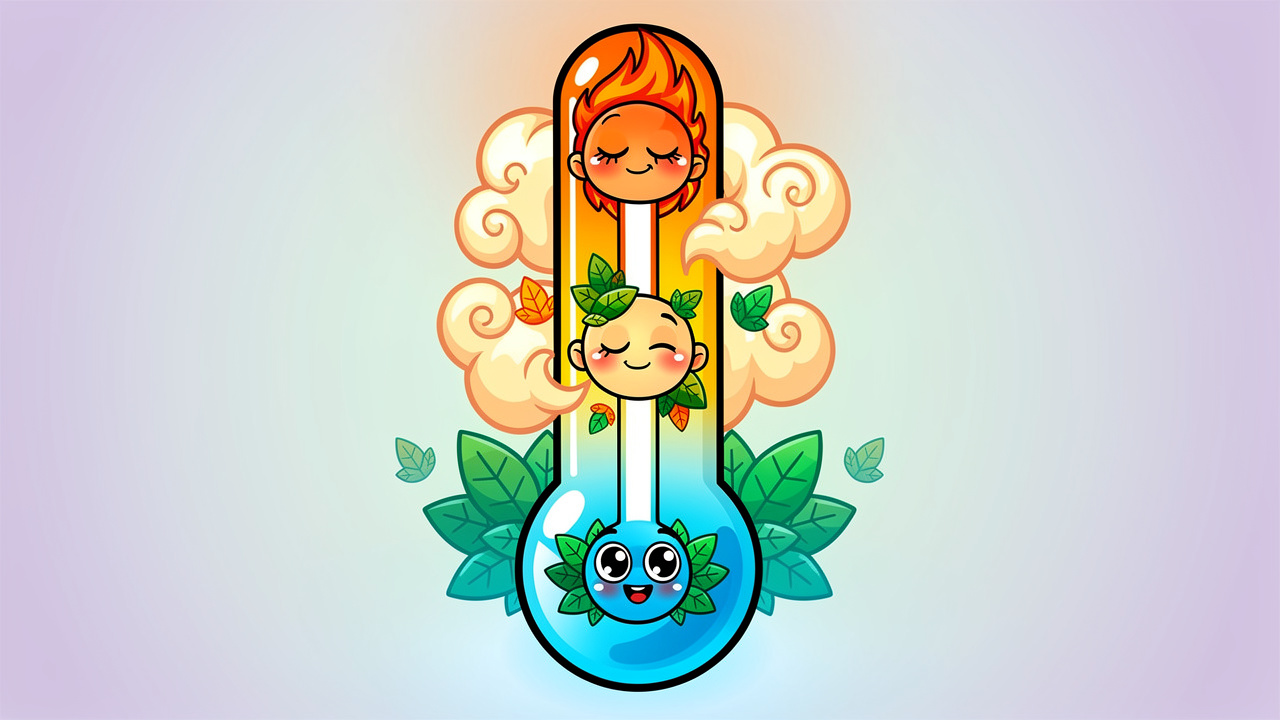 Three colour-coded vape temperature range zones illustrated