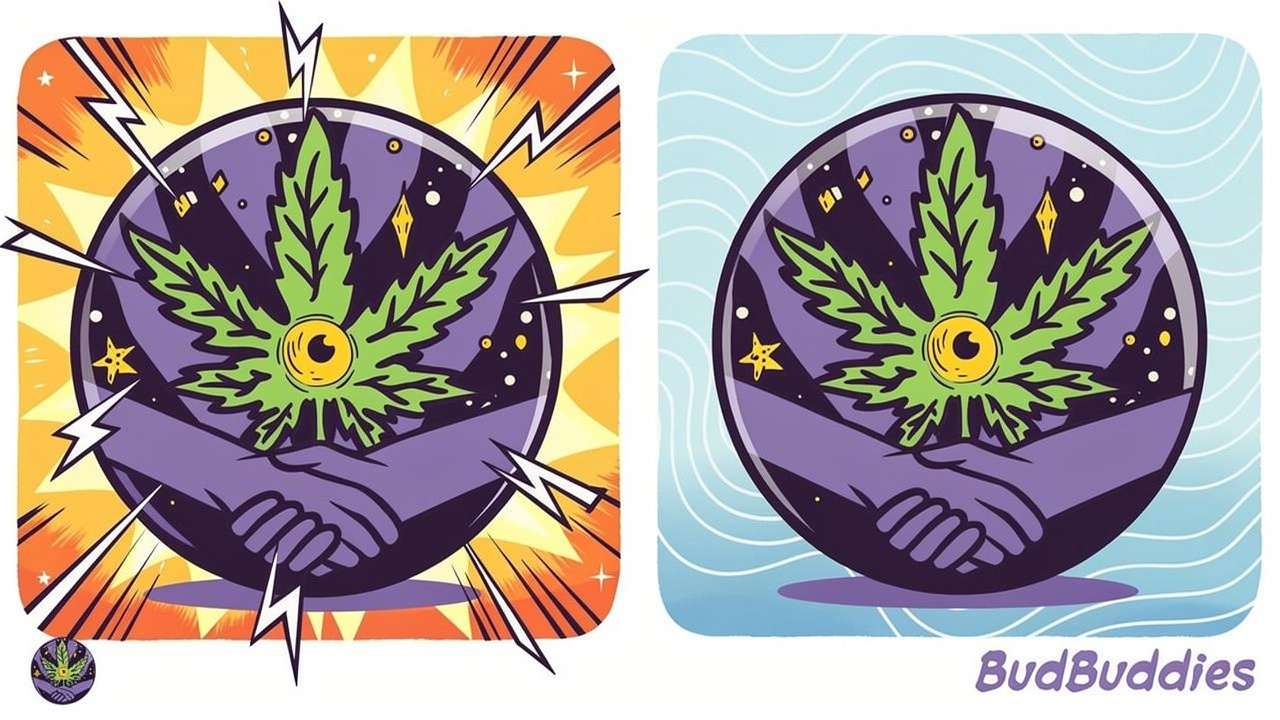 Cartoon comparison of cannabis tolerance versus refreshed effects after tolerance break